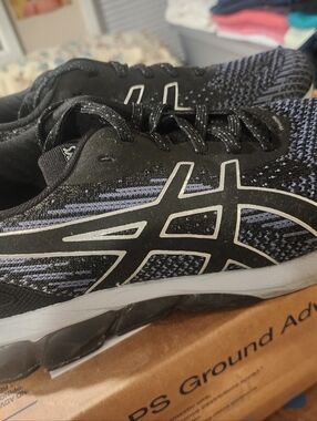 ASICS Men's Black and Gray Athletic Running Shoes Sportsyle
